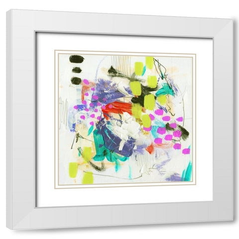 Override IV White Modern Wood Framed Art Print with Double Matting by Wang, Melissa