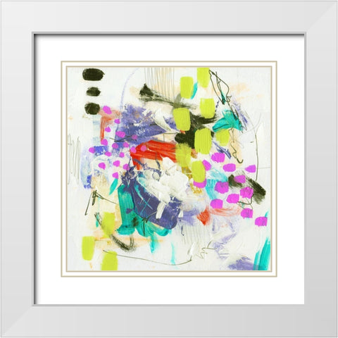 Override IV White Modern Wood Framed Art Print with Double Matting by Wang, Melissa