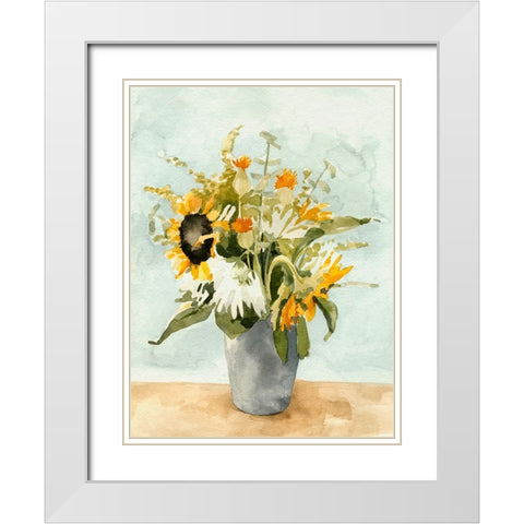 Birthday Bouquet I White Modern Wood Framed Art Print with Double Matting by Caroline, Emma