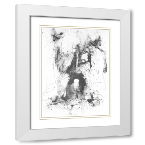 Graphite Abstract II White Modern Wood Framed Art Print with Double Matting by Willett, Michael