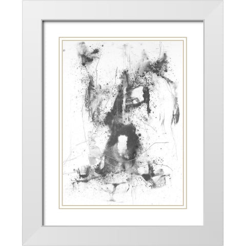 Graphite Abstract II White Modern Wood Framed Art Print with Double Matting by Willett, Michael