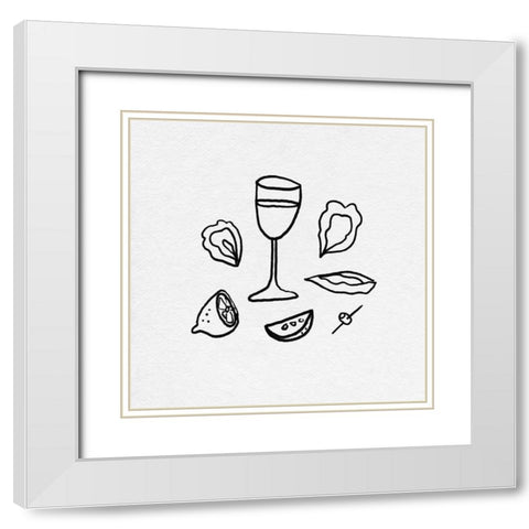 Late Lunch I White Modern Wood Framed Art Print with Double Matting by Sizemore, Natalie