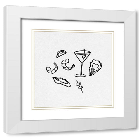 Late Lunch II White Modern Wood Framed Art Print with Double Matting by Sizemore, Natalie