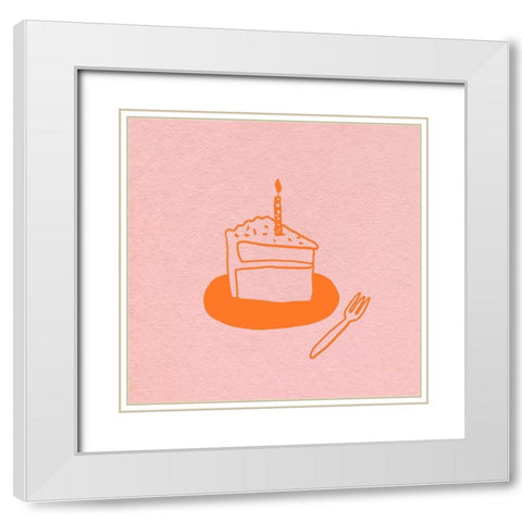 Lets Order Dessert II White Modern Wood Framed Art Print with Double Matting by Sizemore, Natalie