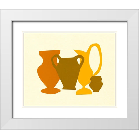 Posing Pottery II White Modern Wood Framed Art Print with Double Matting by Sizemore, Natalie
