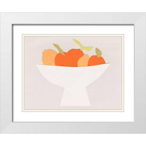 Sumo Citrus I White Modern Wood Framed Art Print with Double Matting by Sizemore, Natalie