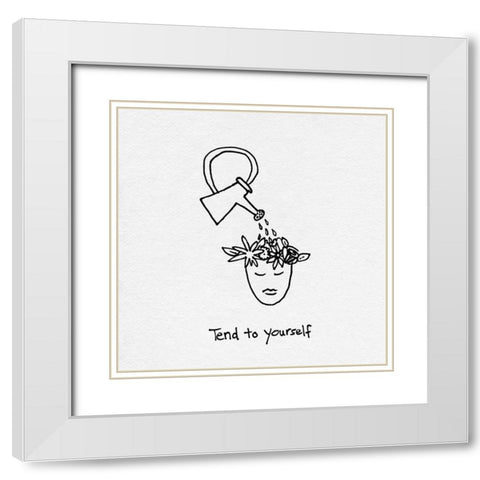 Tend to Yourself I White Modern Wood Framed Art Print with Double Matting by Sizemore, Natalie