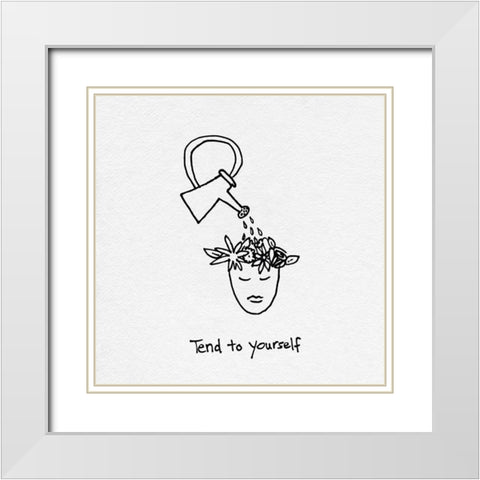 Tend to Yourself I White Modern Wood Framed Art Print with Double Matting by Sizemore, Natalie