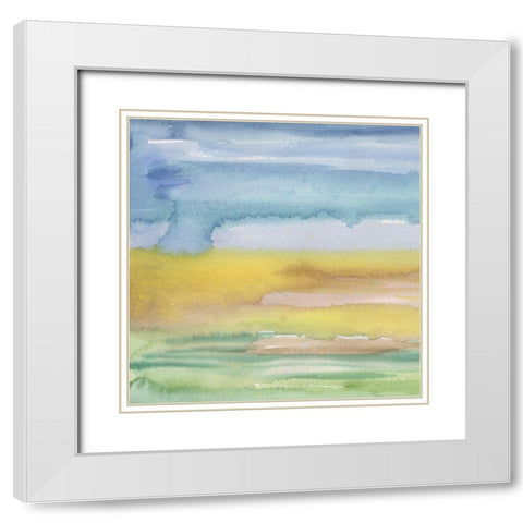 Morning Earth I White Modern Wood Framed Art Print with Double Matting by Longley, Alicia