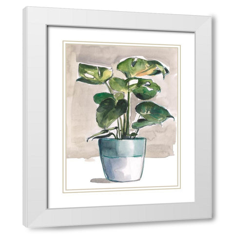 Potted Houseplant II White Modern Wood Framed Art Print with Double Matting by Parker, Jennifer Paxton