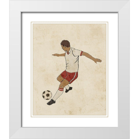 Sportsman IV White Modern Wood Framed Art Print with Double Matting by Barnes, Victoria