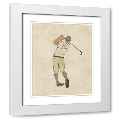 Sportsman VI White Modern Wood Framed Art Print with Double Matting by Barnes, Victoria