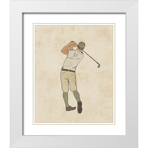 Sportsman VI White Modern Wood Framed Art Print with Double Matting by Barnes, Victoria