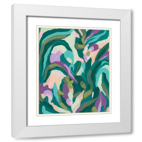 Jungle Wave I White Modern Wood Framed Art Print with Double Matting by Vess, June Erica