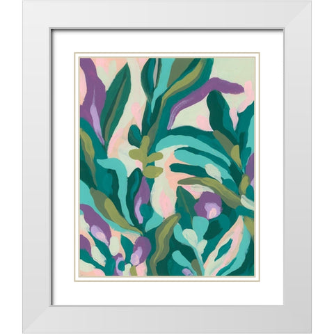 Jungle Wave II White Modern Wood Framed Art Print with Double Matting by Vess, June Erica