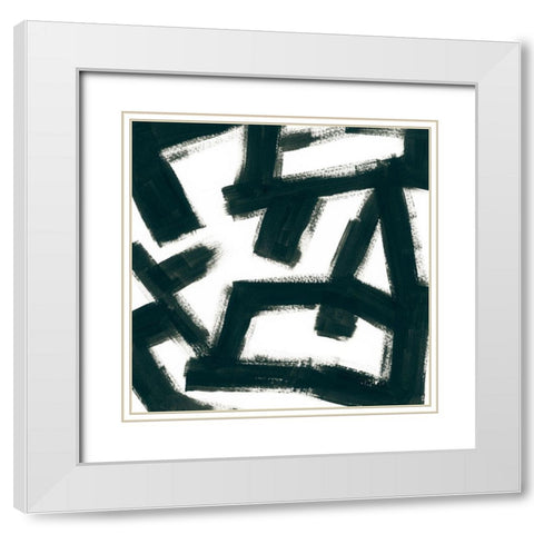Bold Brushstrokes II White Modern Wood Framed Art Print with Double Matting by Vess, June Erica