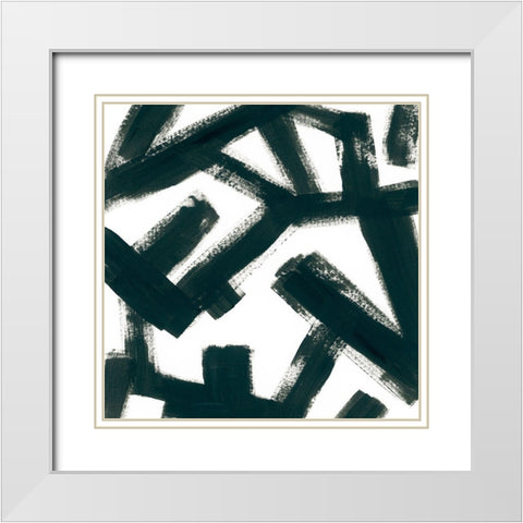 Bold Brushstrokes III White Modern Wood Framed Art Print with Double Matting by Vess, June Erica