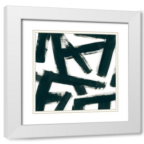 Bold Brushstrokes IV White Modern Wood Framed Art Print with Double Matting by Vess, June Erica