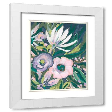 Purple Jungle Garden II White Modern Wood Framed Art Print with Double Matting by Vess, June Erica
