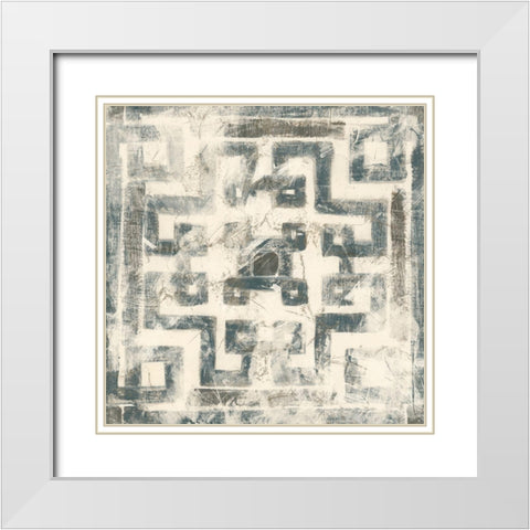 Ancient Textile Motif I White Modern Wood Framed Art Print with Double Matting by Vess, June Erica