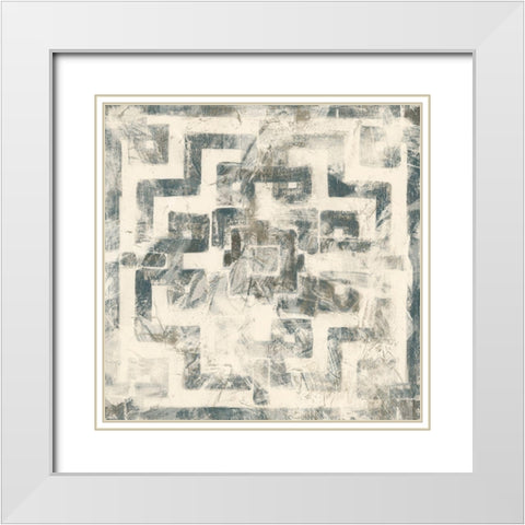 Ancient Textile Motif III White Modern Wood Framed Art Print with Double Matting by Vess, June Erica