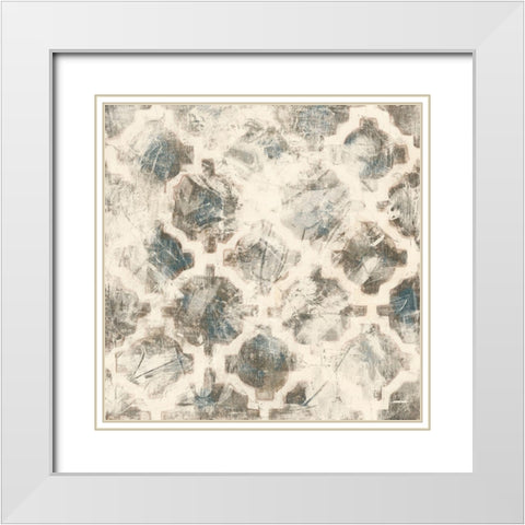 Ancient Textile Motif IV White Modern Wood Framed Art Print with Double Matting by Vess, June Erica