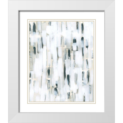 Cinder Marks II White Modern Wood Framed Art Print with Double Matting by Vess, June Erica