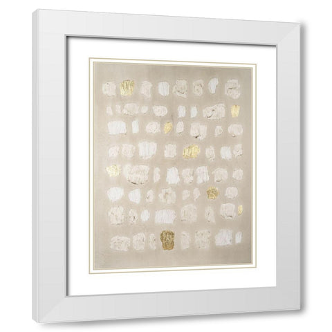 Embellished Cobblestone I White Modern Wood Framed Art Print with Double Matting by Lam, Vanna