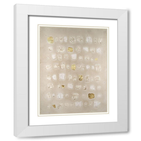 Embellished Cobblestone II White Modern Wood Framed Art Print with Double Matting by Lam, Vanna