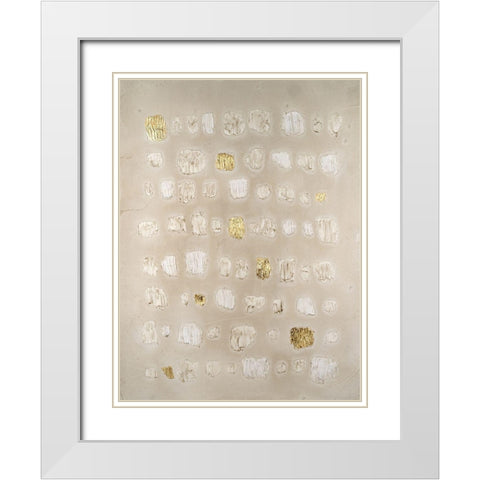 Embellished Cobblestone II White Modern Wood Framed Art Print with Double Matting by Lam, Vanna