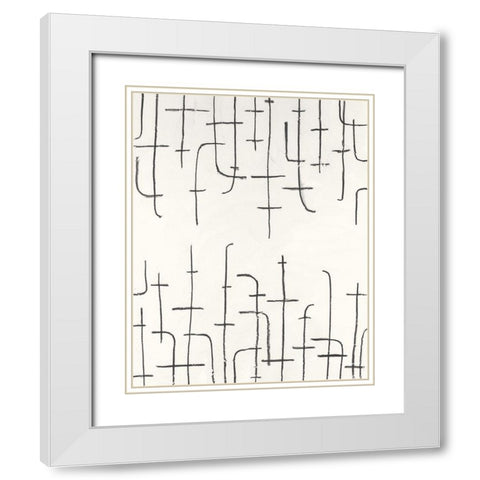 Vertical Arrangement I White Modern Wood Framed Art Print with Double Matting by Willett, Michael