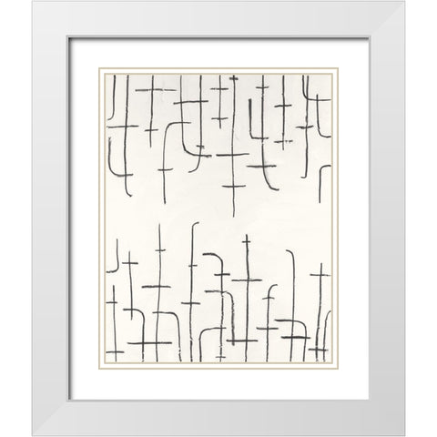 Vertical Arrangement I White Modern Wood Framed Art Print with Double Matting by Willett, Michael