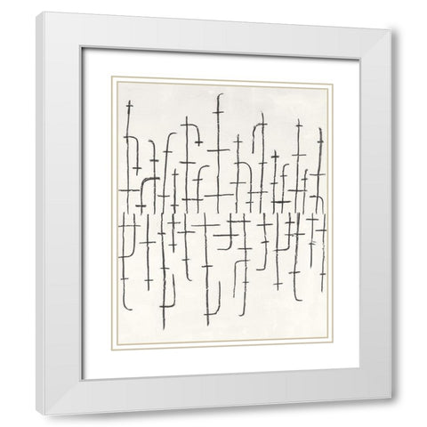 Vertical Arrangement II White Modern Wood Framed Art Print with Double Matting by Willett, Michael