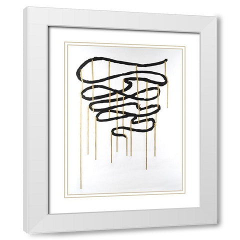 Weeping Ribbon I White Modern Wood Framed Art Print with Double Matting by Willett, Michael