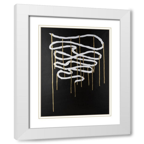 Weeping Ribbon II White Modern Wood Framed Art Print with Double Matting by Willett, Michael