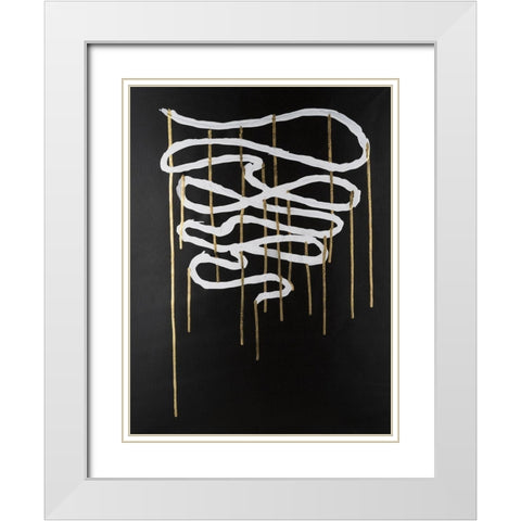 Weeping Ribbon II White Modern Wood Framed Art Print with Double Matting by Willett, Michael