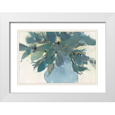Blue Vintage Charm I White Modern Wood Framed Art Print with Double Matting by Dixon, Samuel