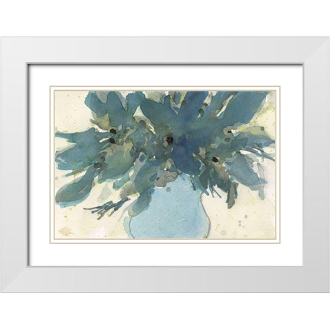 Blue Vintage Charm II White Modern Wood Framed Art Print with Double Matting by Dixon, Samuel