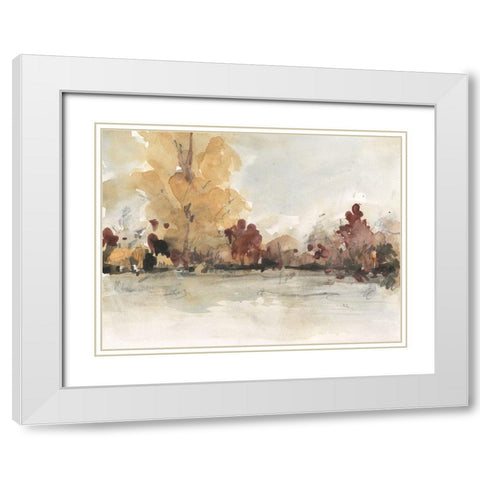 The Autumn View I White Modern Wood Framed Art Print with Double Matting by Dixon, Samuel