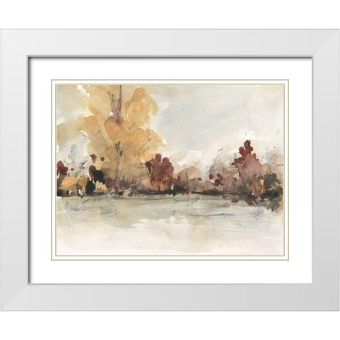 The Autumn View I White Modern Wood Framed Art Print with Double Matting by Dixon, Samuel