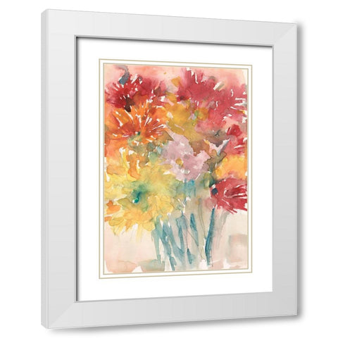 Floral Treats I White Modern Wood Framed Art Print with Double Matting by Dixon, Samuel