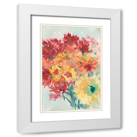 Floral Treats II White Modern Wood Framed Art Print with Double Matting by Dixon, Samuel