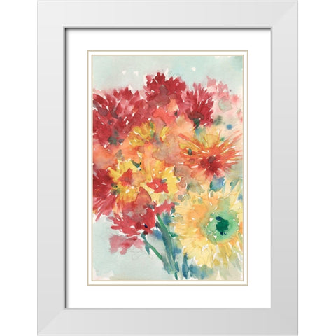 Floral Treats II White Modern Wood Framed Art Print with Double Matting by Dixon, Samuel