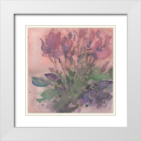 Fanciful Floral Moment I White Modern Wood Framed Art Print with Double Matting by Dixon, Samuel
