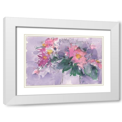 Floral Occasion I White Modern Wood Framed Art Print with Double Matting by Dixon, Samuel