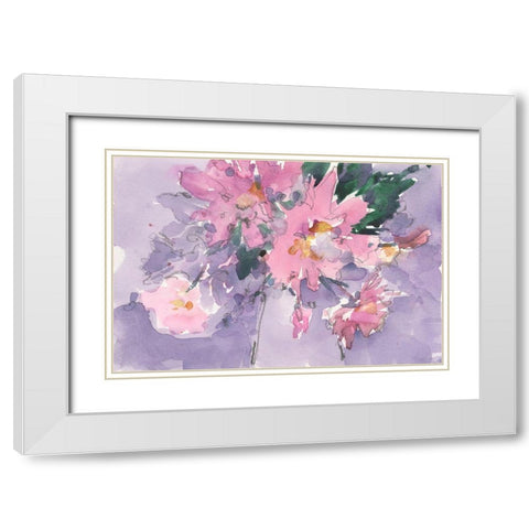 Floral Occasion II White Modern Wood Framed Art Print with Double Matting by Dixon, Samuel