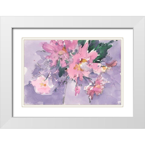 Floral Occasion II White Modern Wood Framed Art Print with Double Matting by Dixon, Samuel