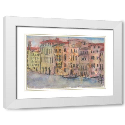 The Venice Facade I White Modern Wood Framed Art Print with Double Matting by Dixon, Samuel