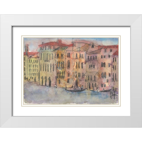 The Venice Facade I White Modern Wood Framed Art Print with Double Matting by Dixon, Samuel