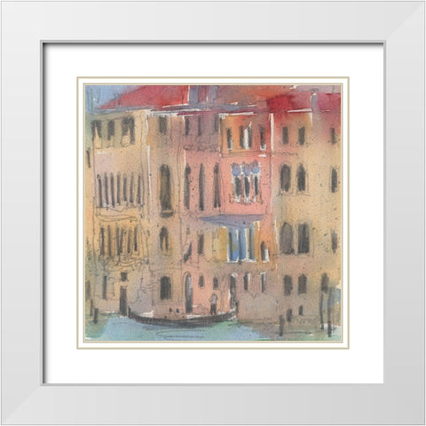 The Venice Facade II White Modern Wood Framed Art Print with Double Matting by Dixon, Samuel